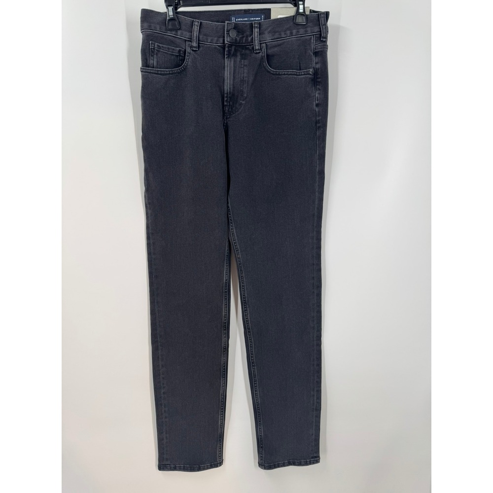 EVERLANE Uniform The Athletic Jean Black Wash Men Size 29x34 High Stretch Cotton
